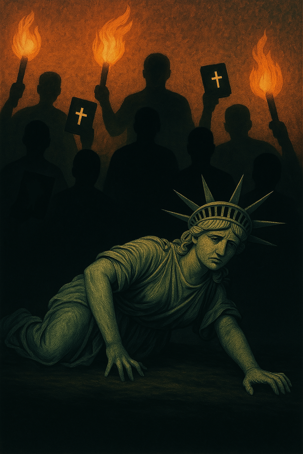 MAGA beatdown of the statue of Liberty